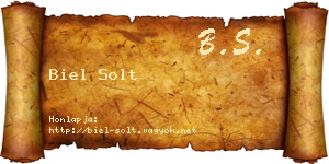 Biel Solt névjegykártya